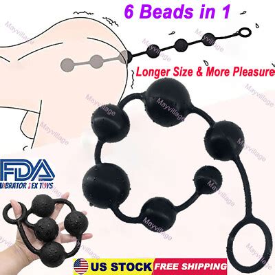 Women Men Large Big Silicone Beads Anal Chain Plug Play Pull Ring Ball