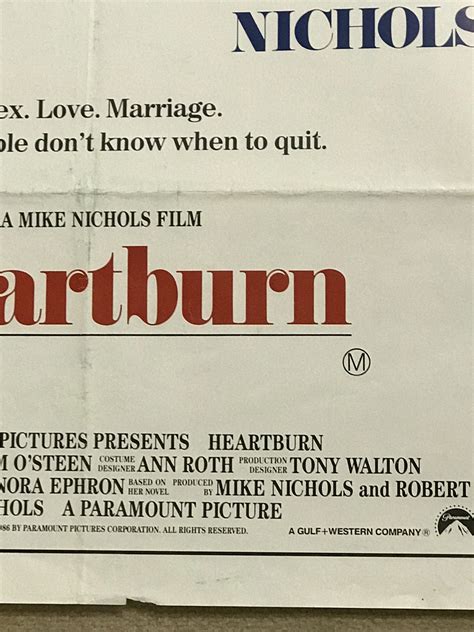 Meryl Streep Jack Nicholson Heartburn - Movie Poster 1986 1m x 70cm ...