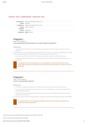 Examen SUP Control DE LA Gestion Publica Pregunta 1 5 Identifique