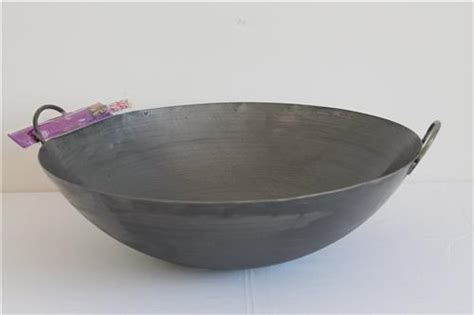 Wok Pan 50 Cm Ø 20 Inch Round Bottom Carbon Steel 2 Henkel China