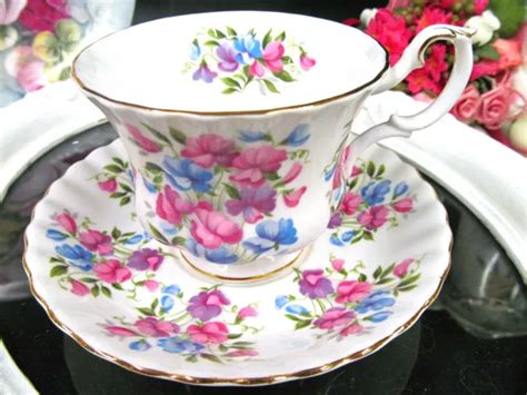 Royal Albert Tea Cup And Saucer Springtime Series Sweet Pea Floral