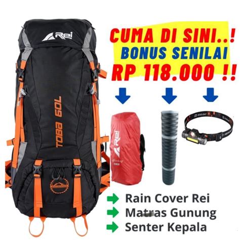 Jual Paket Tas Gunung Keril Carrier Rei REI TOBA 60L CARRIER AREI