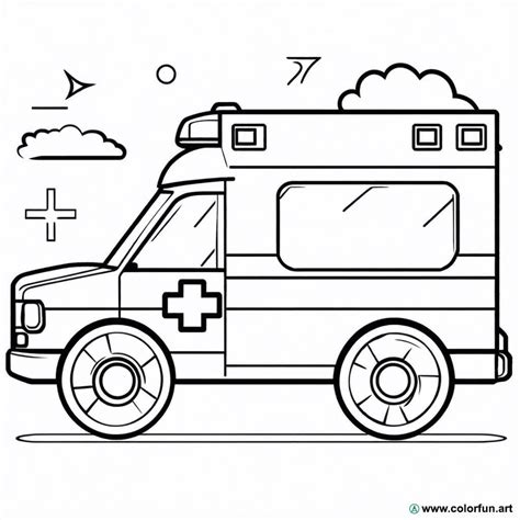 Coloriage De L Ambulance De Secours T L Charger Ou Imprimer