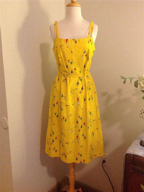 Vintage Yellow S Sun Dress Malia Medium M By Theelegantbohemians