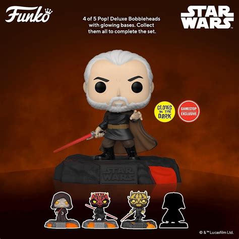 New Star Wars Red Saber Darth Tyranus Glow Funko Pop