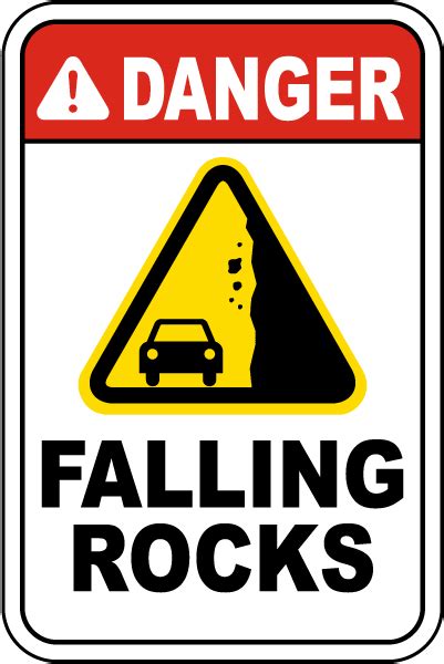 Danger Falling Rocks Sign - Order Now w/ Fast Shipping