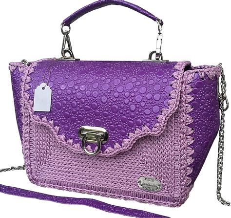 Damen Klassische Lack Leder Handtasche Kleine Lila Violett