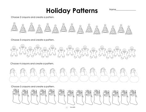 Christmas Pattern Worksheets