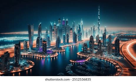 Dubai Night View AI-generated image 2512536835 | Shutterstock