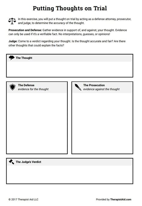 Free Printable Cbt Therapy Worksheets