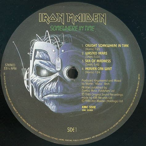 IRON MAIDEN Somewhere In Time Vinyl 1986 VINYLOM