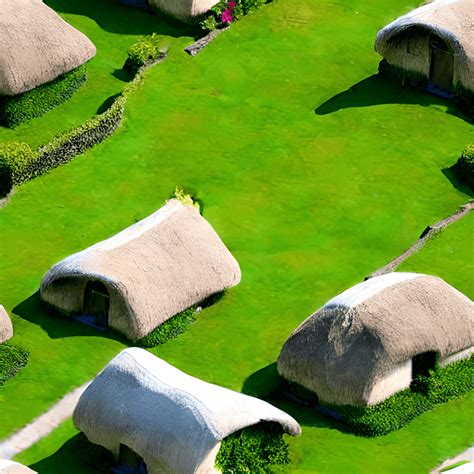 Whimsical Thatched Cottages Graphic Creative Fabrica