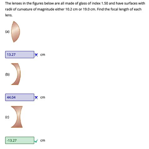 SOLVED The Lenses In The Figures Below Are All Made Of Glass Of Index