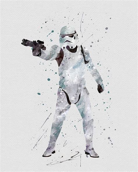 Storm Trooper Watercolor Art Print With Images Star Wars Poster