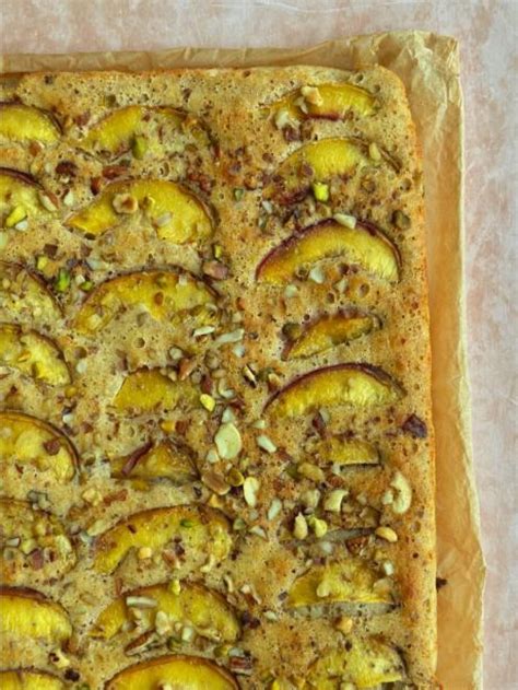 Nectarine Plaat Cake Lazyfitgirl Tussendoortjes Recept