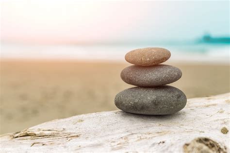 Free Photo Pile Of Stones On The Beach