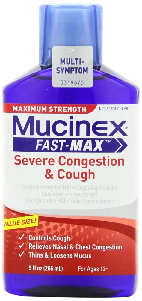 Mucinex Fast Max Adult Severe Congestion And Cough Liquid Oz