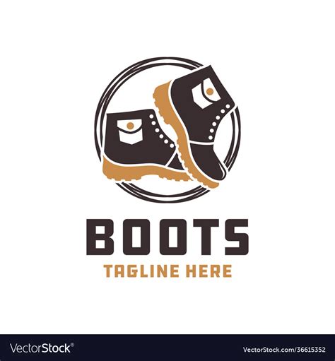 Mountain boots fashion logo Royalty Free Vector Image