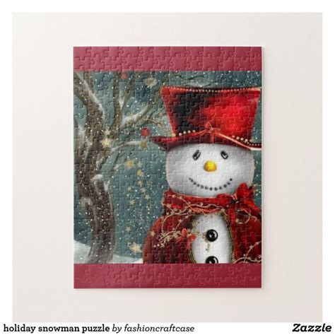 Holiday Snowman Puzzle Holiday Snowmen Holiday Custom Puzzle