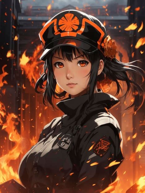 Premium AI Image | Portrait of an Anime Firefighter