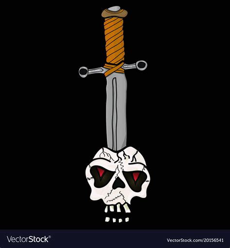 Sword In The Skull Royalty Free Vector Image Vectorstock