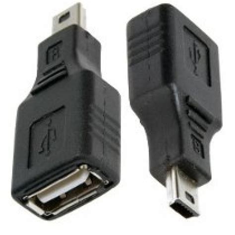 ADAPTADOR USB A FÊMEA x MINI USB 5 PINOS OTG