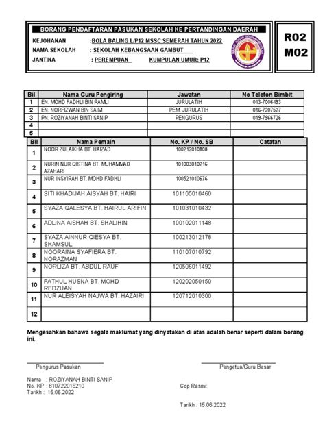 Borang Pendaftaran R02 M02 Pdf