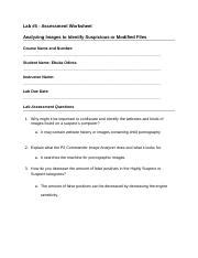 Forensics V03 Lab05 AW Docx Lab 5 Assessment Worksheet Analyzing