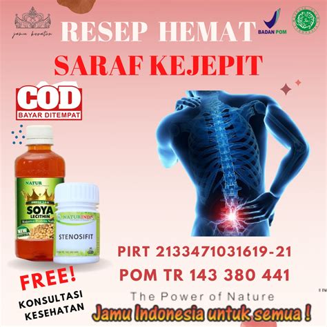 Jual Obat Sakit Pinggang Encok Saraf Syaraf Kejepit Kecetit Herbal