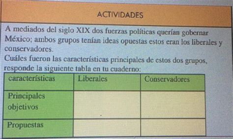 Actividades A Mediados Del Siglo Xix Dos Fuerzas Pol Ticas Quer An