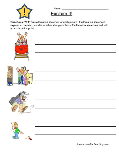 Exclamations Worksheet Have Fun Teaching Worksheets Library