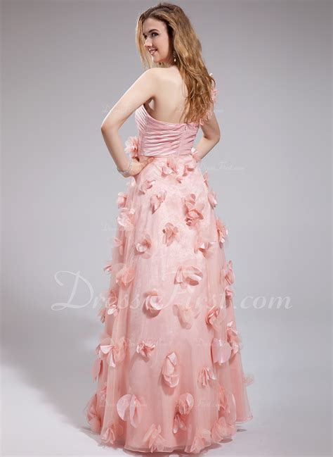 A Linie Princess Linie One Shoulder Tr Ger Bodenlang Organza