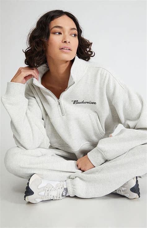 Budweiser Classic Half Zip Sweatshirt Pacsun