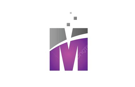 Logo Icon Design Featuring The Letter M In Pink And Grey Alphabet