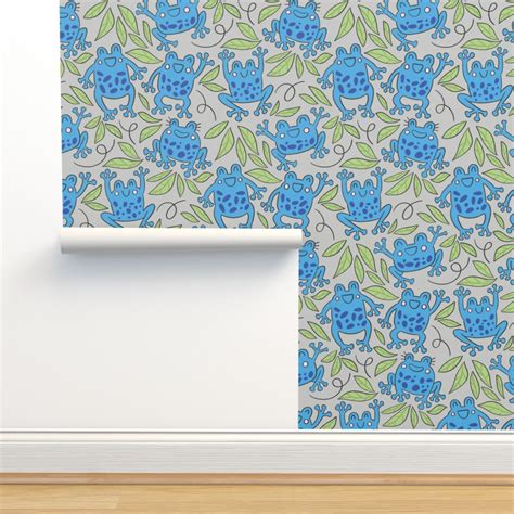 Jumping Dart Frogs Benjamin Moore Metro Wallpaper Spoonflower