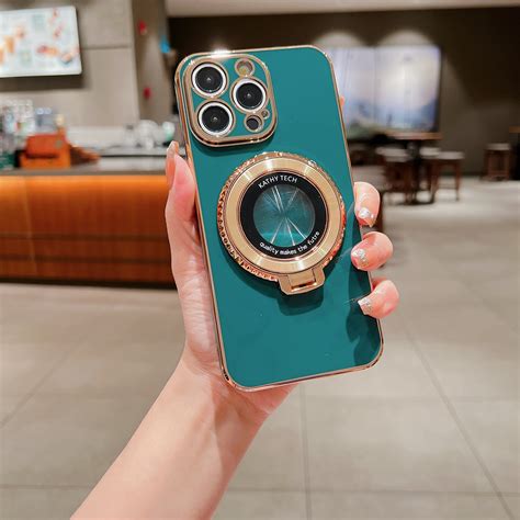 Magnetic Phone Cover for iPhone 11 Ring Holder Stand[Hidden Kickstand