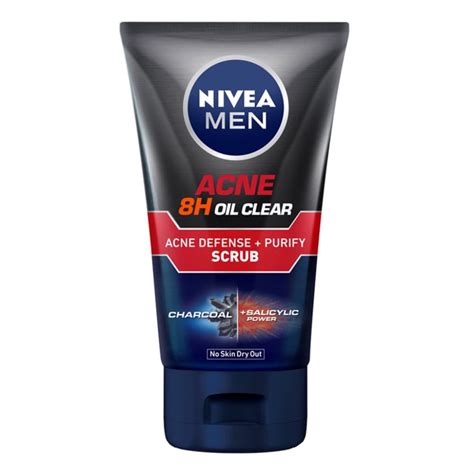 Nivea Men Acne 8h Oil Clear Acne Defense Purify Scrub 100ml Shopee Malaysia