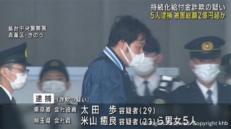 新型コロナ対策の持続化給付金詐欺 20代の男女5人を逮捕 被害総額2億円超か Khb東日本放送