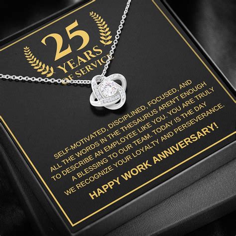 25 Years of Service Necklace 25 Years Work Anniversary - Etsy