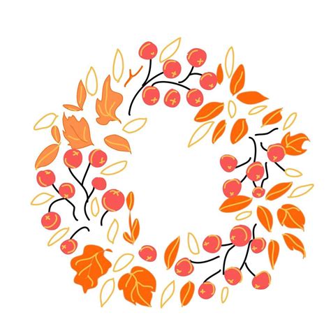 A wreath of autumn flowers 5175442 Vector Art at Vecteezy