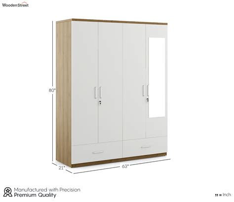 Buy Kosmo Apex 4 Door Wardrobe With Mirror Exotic Teak Frosty White