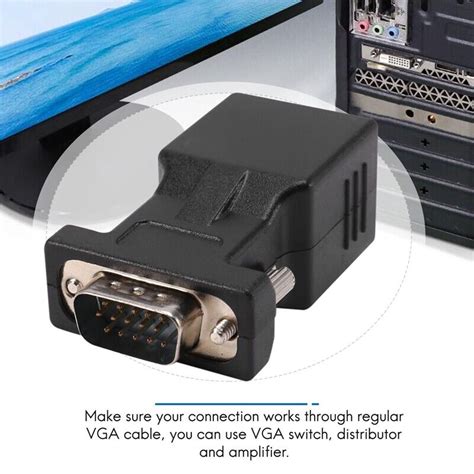 1x Vga Extender Male To Lan Cat5 Cat6 Rj45 Cable Adapter K6y4 5442 Ebay