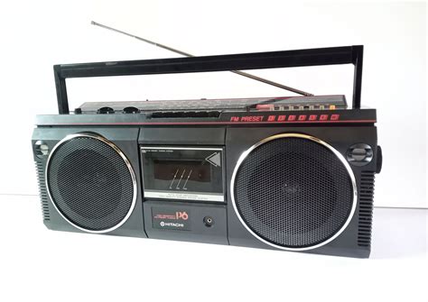 Boombox Radio Cassette Recorder Hitachi Trk P6 Etsy