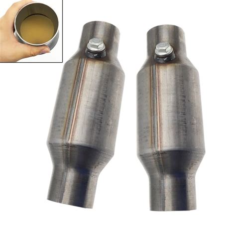 1pair 25inch Universal Catalytic Converter Exhaust High Flow Stainless