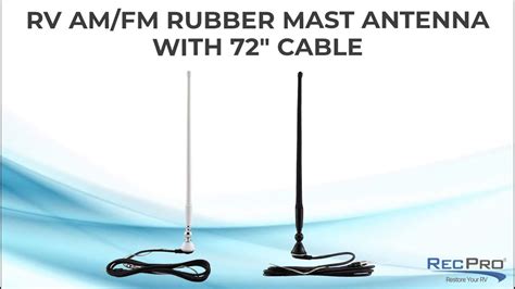 RV AM FM Rubber Mast Antenna With 72 Cable YouTube