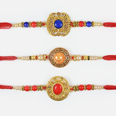 Buy Or Send Antique Kundan Pearl Rakhi Set Of Online