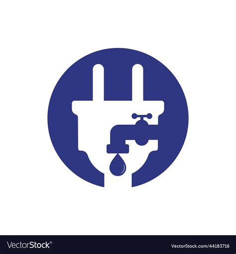 Plumbing And Electric Service Logo Design Vector Image