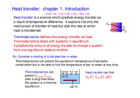 Chapter 1 Introduction Of Heat Transfer Heat Transfer Chapter 1