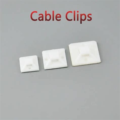 100pcs Self Adhesive Cable Tie Mounts 2525 Car Wire Tie Clips Flat Holder Fixer Organizer Drop