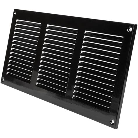 Vent Systems 12 X 6 Inch Black Air Vent Cover Metal Air Return Grill With Built In Pest